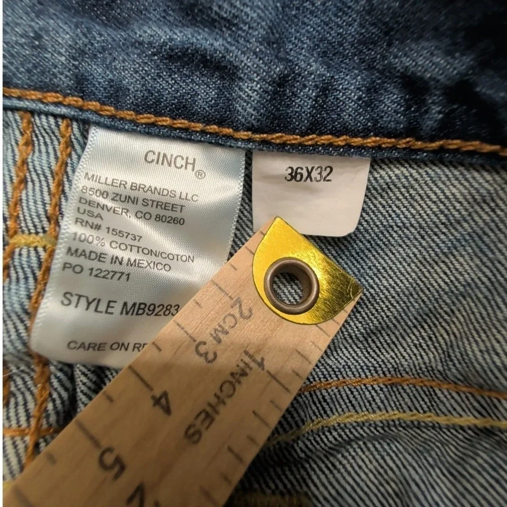 Cinch White Label Jeans Men 36x32 Medium Wash Relaxed Straight MB92834013